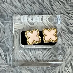 Pink Clover leaf earrings